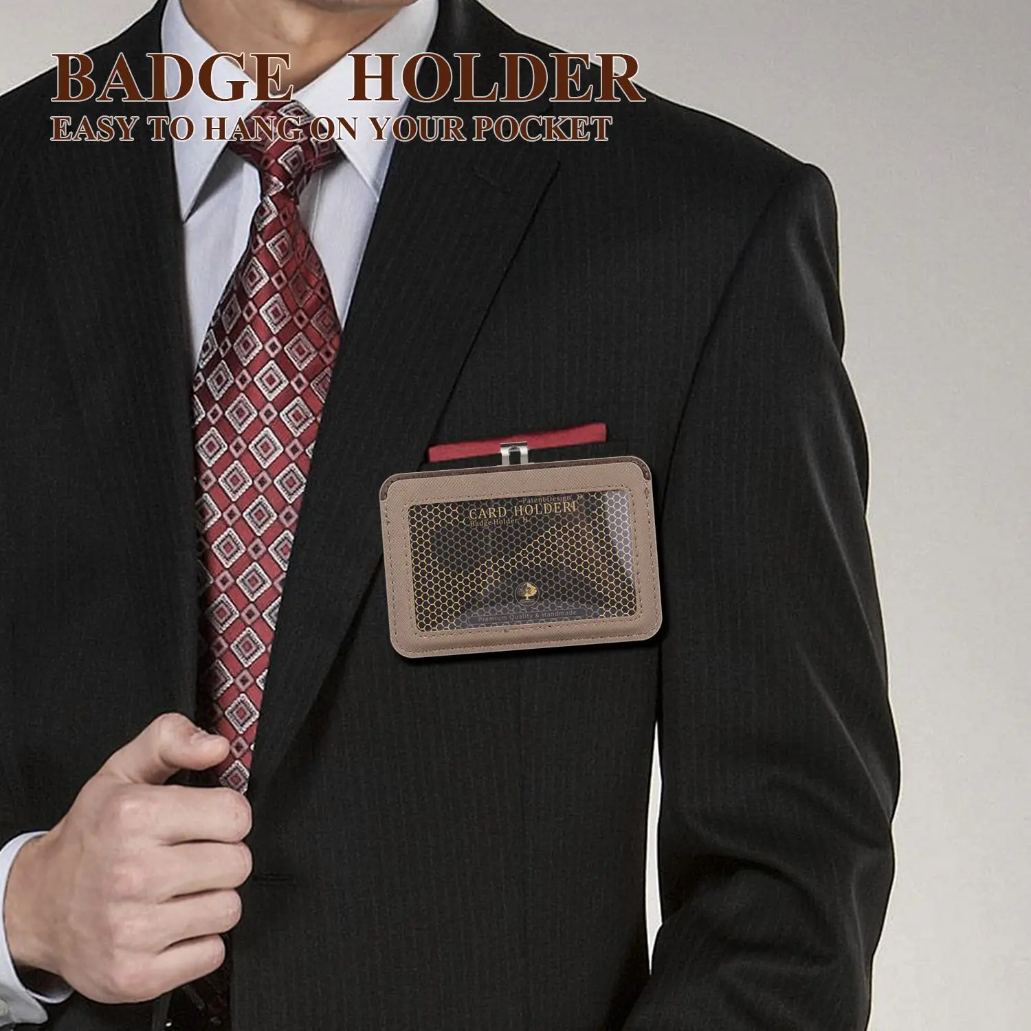 pu leather men's and women's light commuting card bag business card bag exhibition work card horizontal