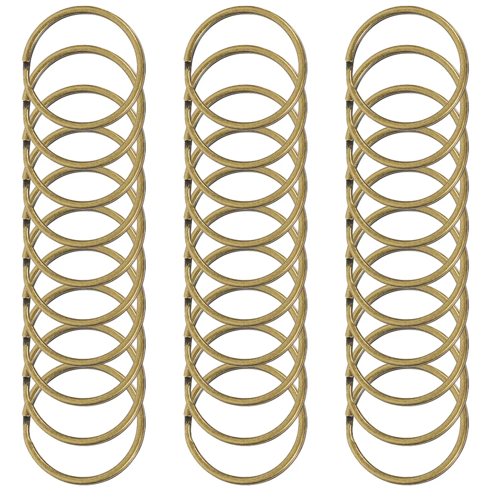 

200 Pcs Key Round 25mm Alloy Accessories Smooth Metal Keychains Portable Split for Jewelry for Family