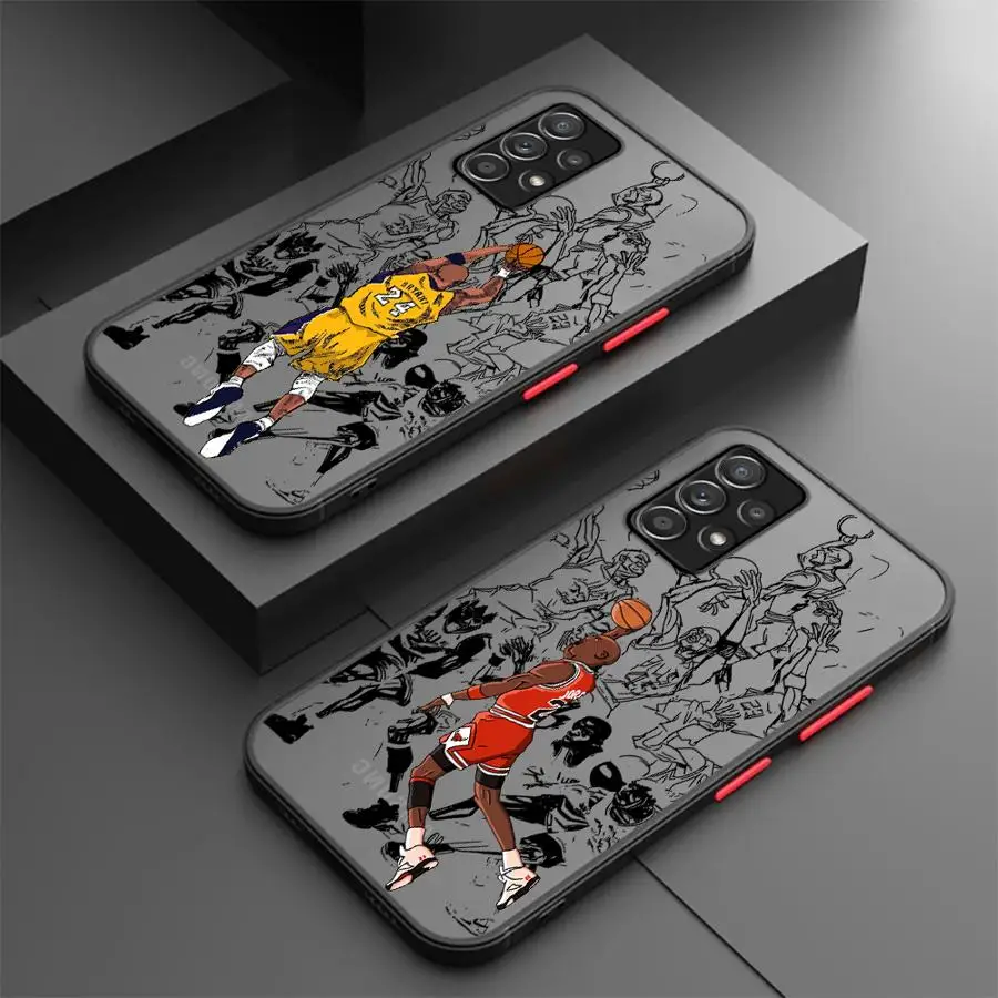 Cartoon Basketball Star Phone Case for Samsung Galaxy A14 A13 A15 A23 4G A34 A33 A53 A25 A24 A54 A73 A35 A55 5G Matte Cover