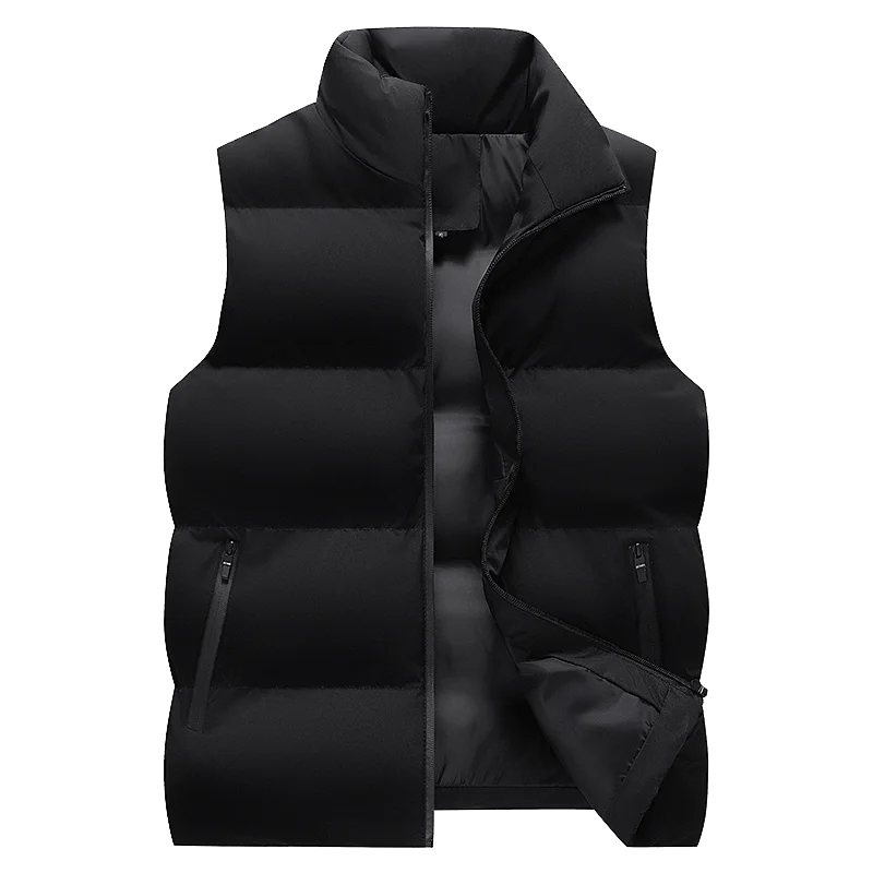 5XL Mens Vest Jacket Warm Sleeveless Jackets Winter Waterproof Zipper Coat Autumn Stand-up Collar Casual Waistcoat Clothing