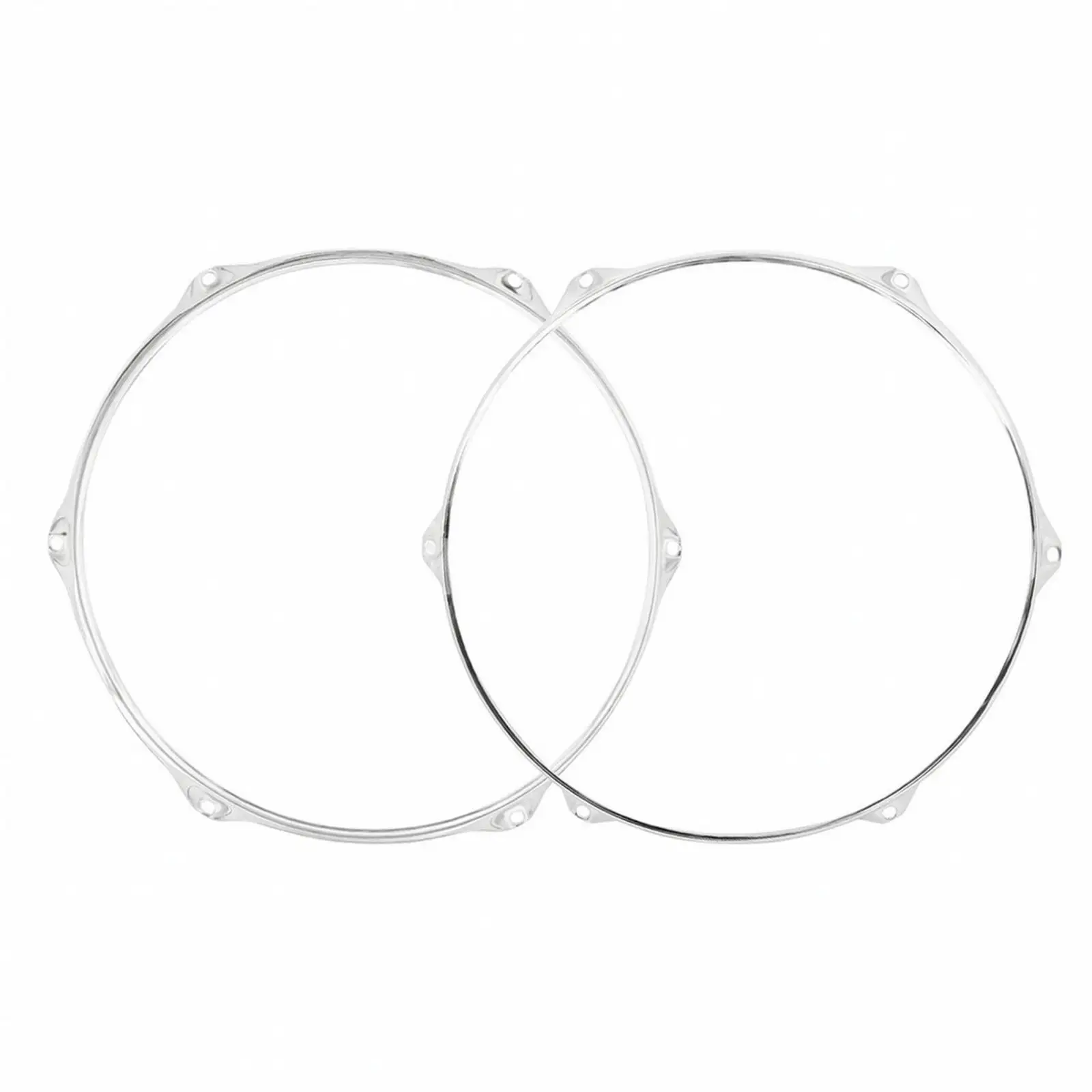 2 Pieces 14-Inch Drum Hoop Smooth Polished Edges, Rigid Circular Construction, Chrome Drum Rim, for Stage