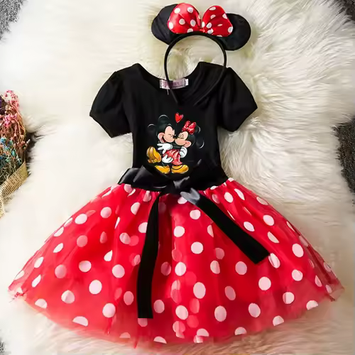Mickey Minnie Mouse Baby Girls Cosplay Costume Kids Fancy Polka Dot Dress Princess Dress Children Birthday Party Clothing Gift - Image 9