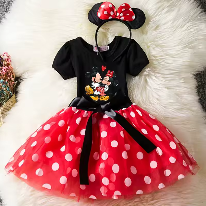 Mickey Minnie Mouse Baby Girls Cosplay Costume Kids Fancy Polka Dot Dress Princess Dress Children Birthday Party Clothing Gift - Image 9