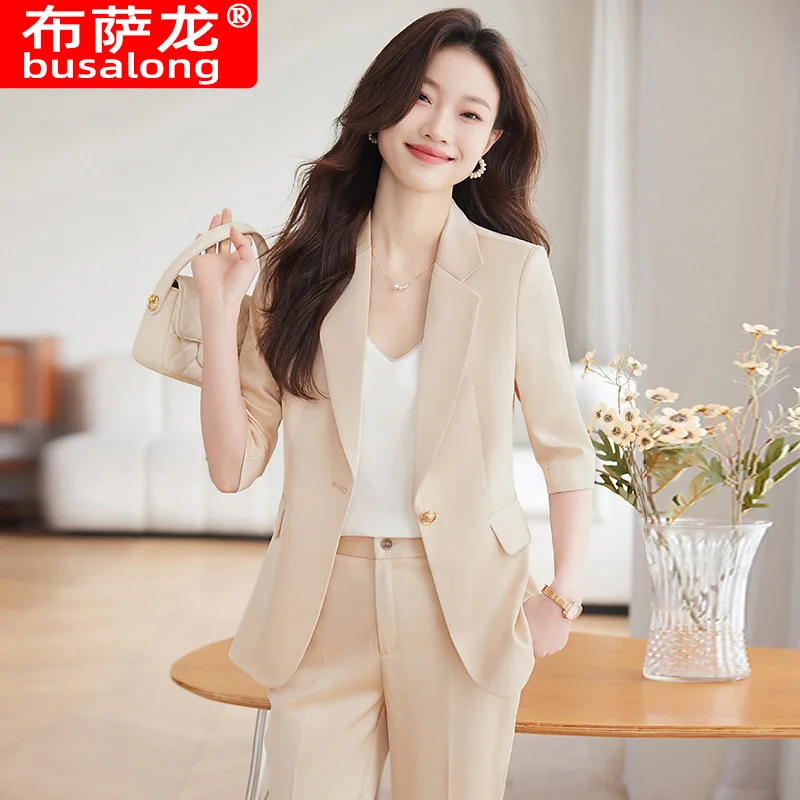 2025New Women's Blazer Spring Summer Fashion Casual Elegant Professional Slim Fit Commuting Suit