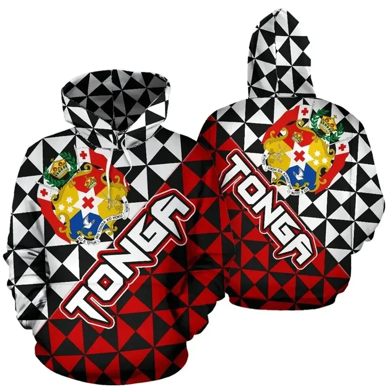 1 Piece Custom Your Picture 3D Print Coat Of Arms Tapa Tonga Hoodie National Day Tonga Polynesian Hoodies Men Fashion Tops Sprin