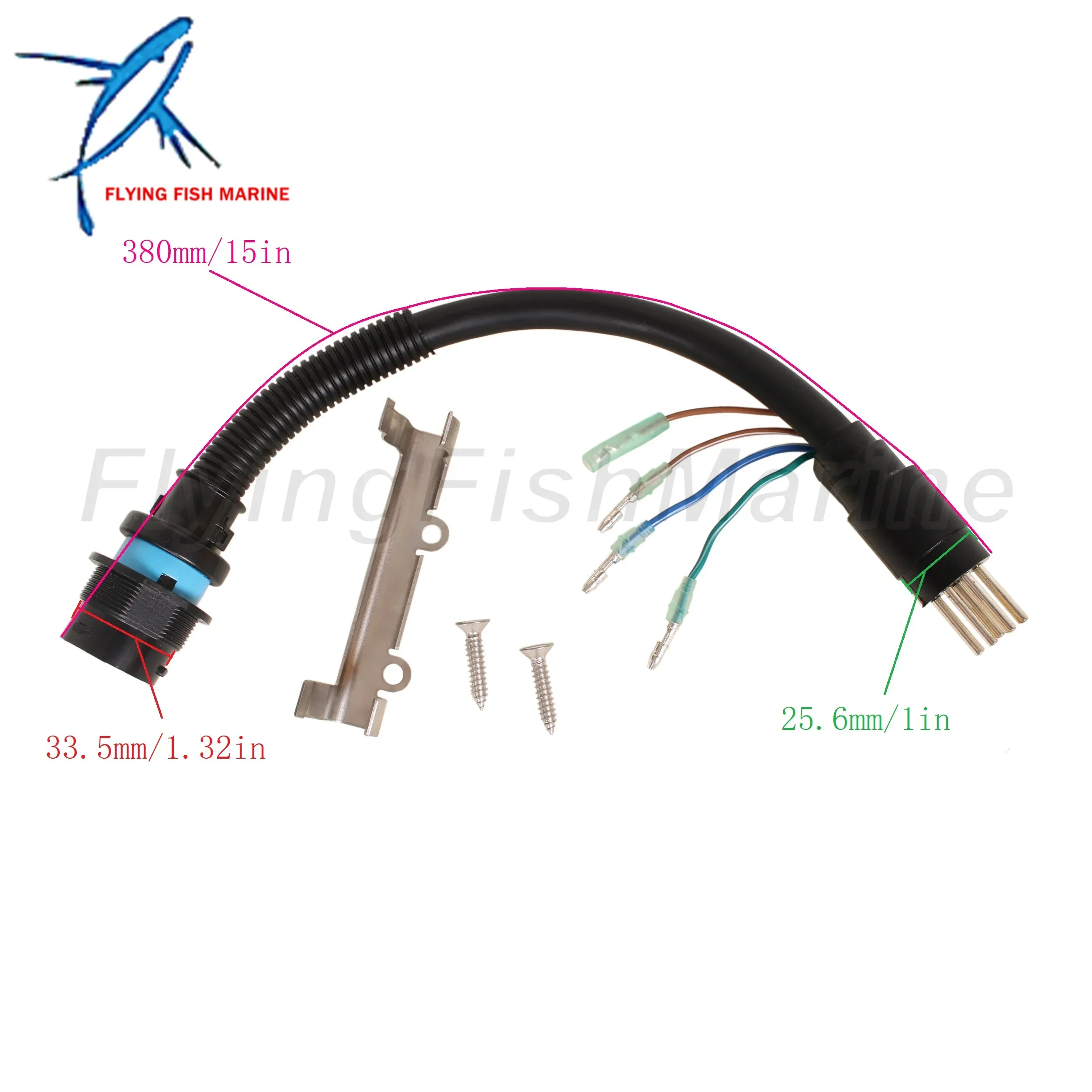 Outboard Engine 84-896539T01 Ignition Wire Adapter Harness Assembly for Mercury Remote Control Box, 14 Pins To 8 Pins, 1ft /0.31