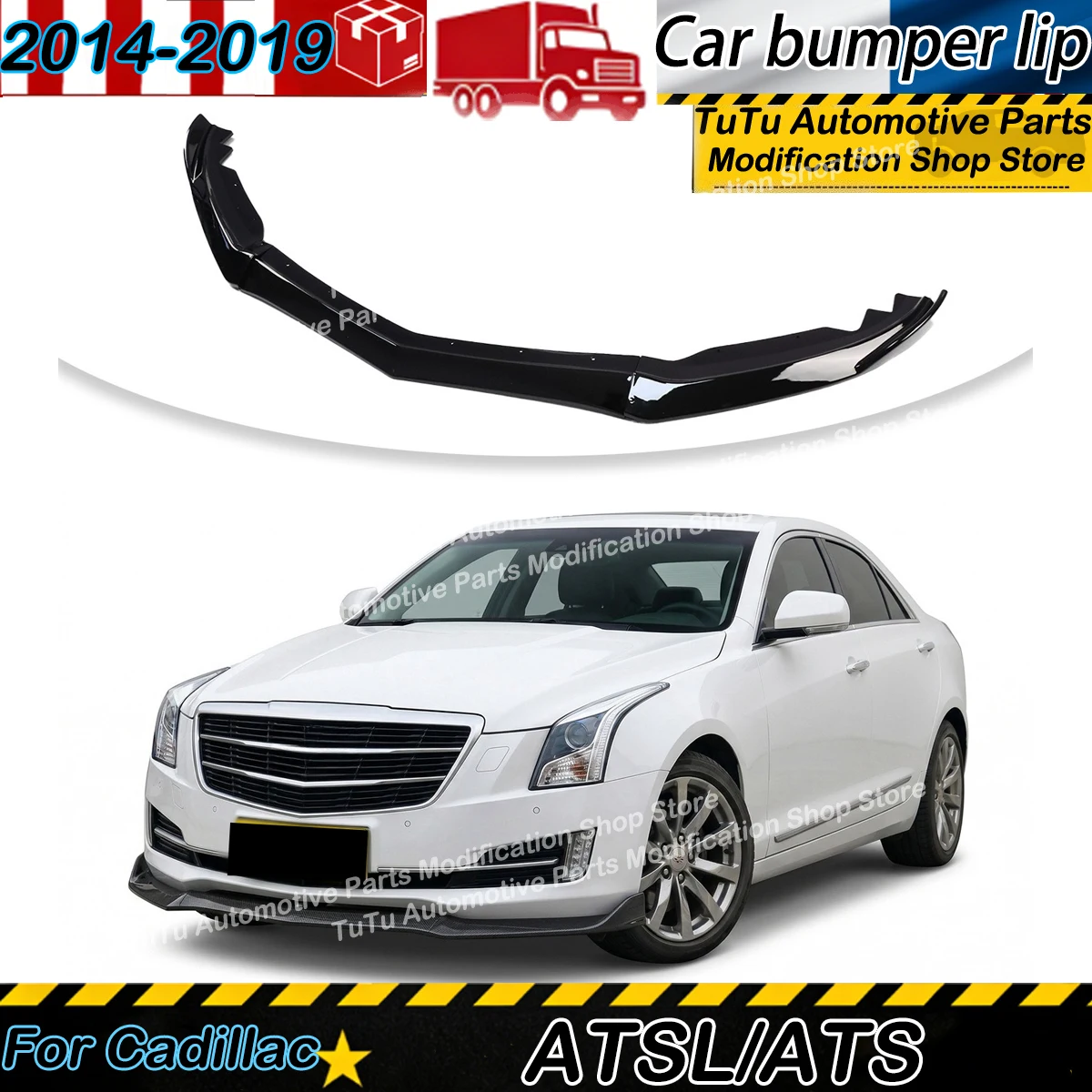 

Front Bumper Diffuser Lip for Cadillac ATSL/ATS 2014-2019 Front Shovel Splitter Anti-collision Surround Guard Board Tuning Kits