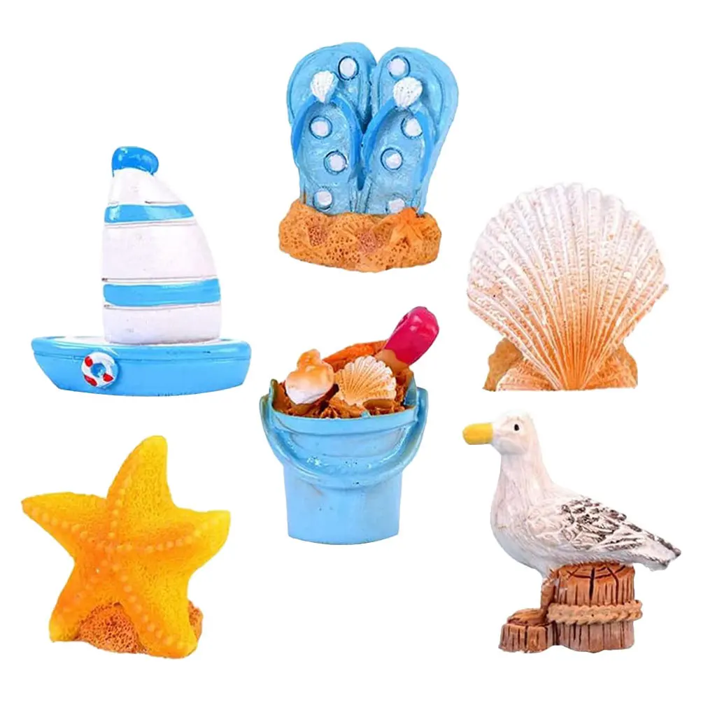 

1Set Ocean Style Resin Sailboat Ornament Nautical Miniature Decoration Desktop Coastal Theme Home Interior Decor