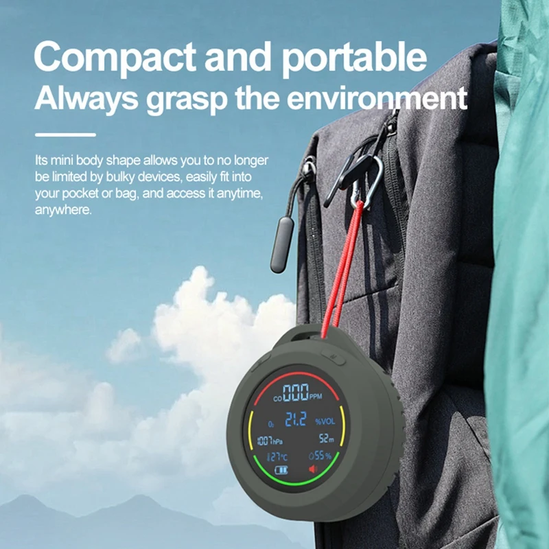 6 в 1 детектор качества воздуха для температуры и влажности CO O2, атмосферного давления и высоты, монитор для помещений и путешествий