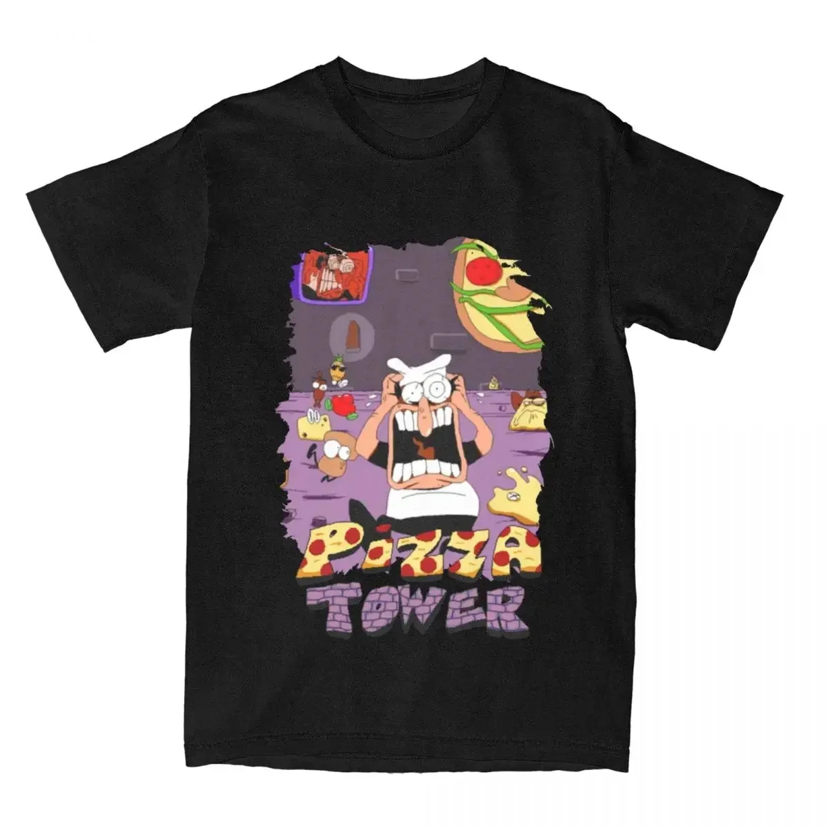 Camiseta unissex Pizza Tower  100% cotton  plus size  streetwear grande,harajuku,casual  camisetas vintage  graphic t shirts