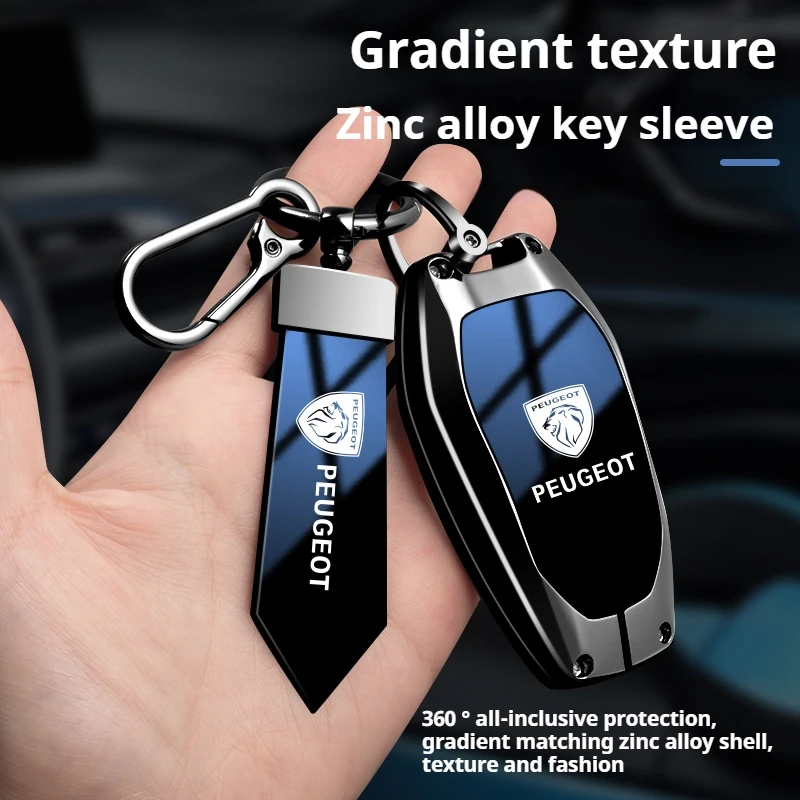 Zine Alloy Car Key Case Cover Key Bag Shell For Peugeot GT-Line 206 207 208 301 307 308 407 408 508 607 2008 3008 4008 5008 RCZ