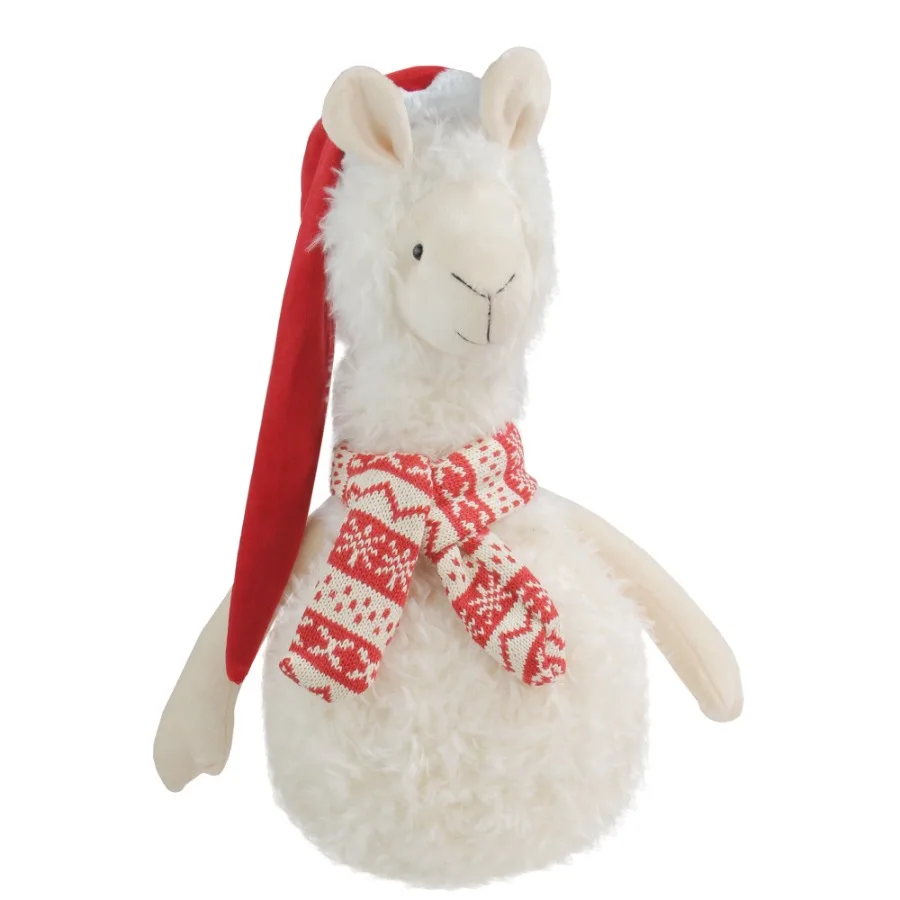 1775-llama-christmas-figurine-with-scarf-and-santa-hat-in-cream-and-red-color-perfect-decorative-accessory-for-holiday-season
