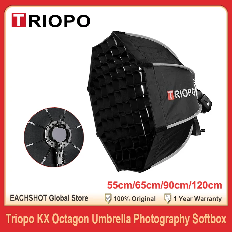 

TRIOPO KX Foldable Octagon Softbox 55cm 65cm 90cm 120cm for Godox V860III Yongnuo Photography Studio Speedlite Flash Light