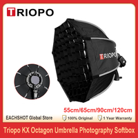 TRIOPO KX Foldable Octagon Softbox 55cm 65cm 90cm 120cm for Godox V860III Yongnuo Photography Studio Speedlite Flash Light