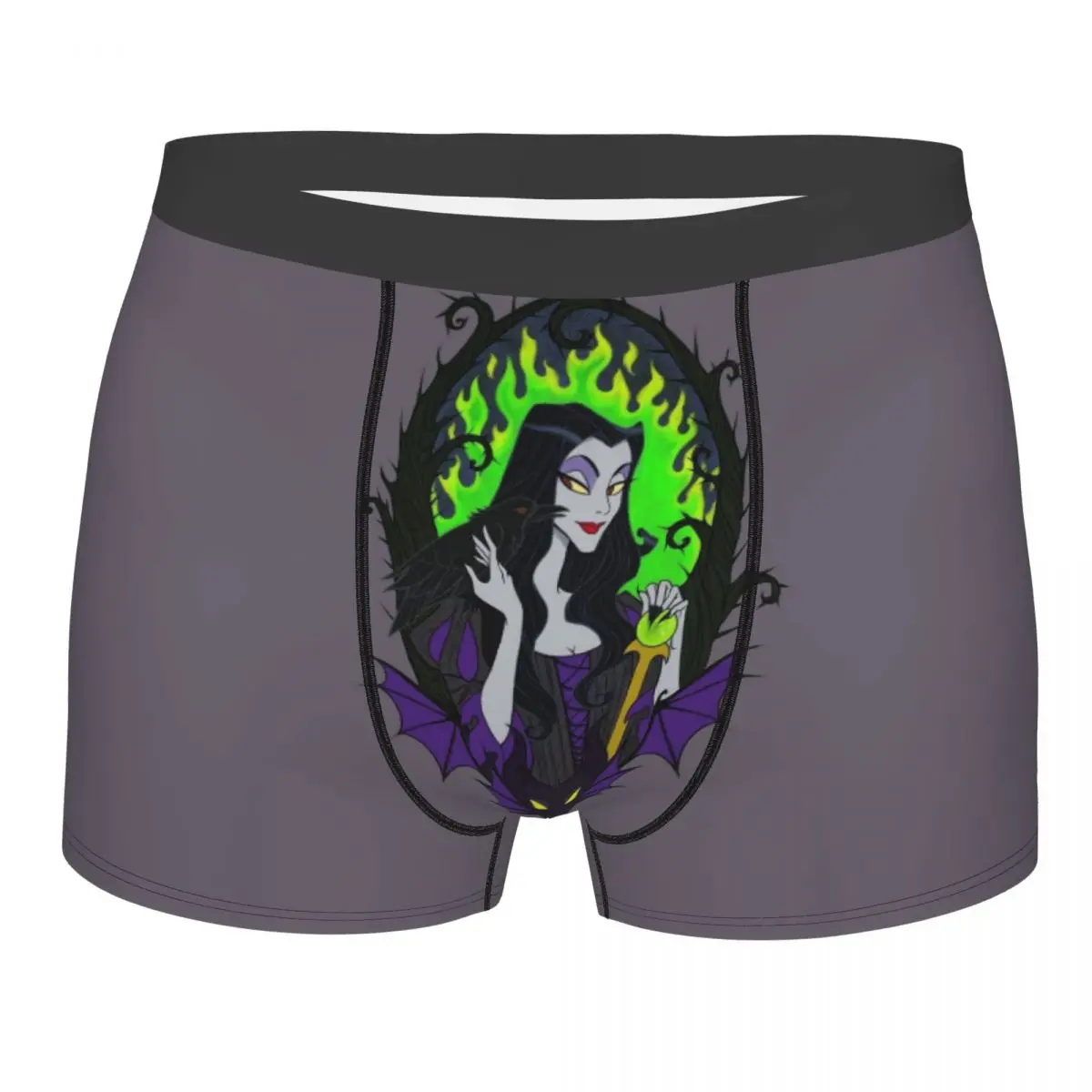 

Новинка на заказ, боксеры с героями мультфильмов «Малефисента», шорты, мужские трусы, эластичные трусы, нижнее белье