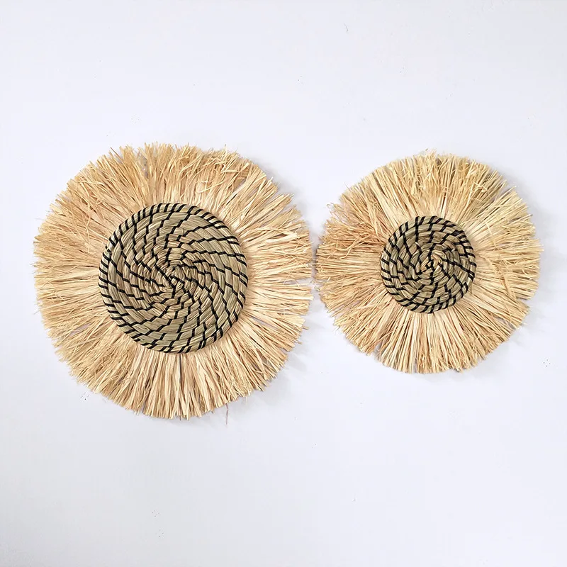 1pcs Straw Wall Decorations Wall Decorations Thatch Woven Wall Decorations Moroccan Style Decorations Bedside Hangings
