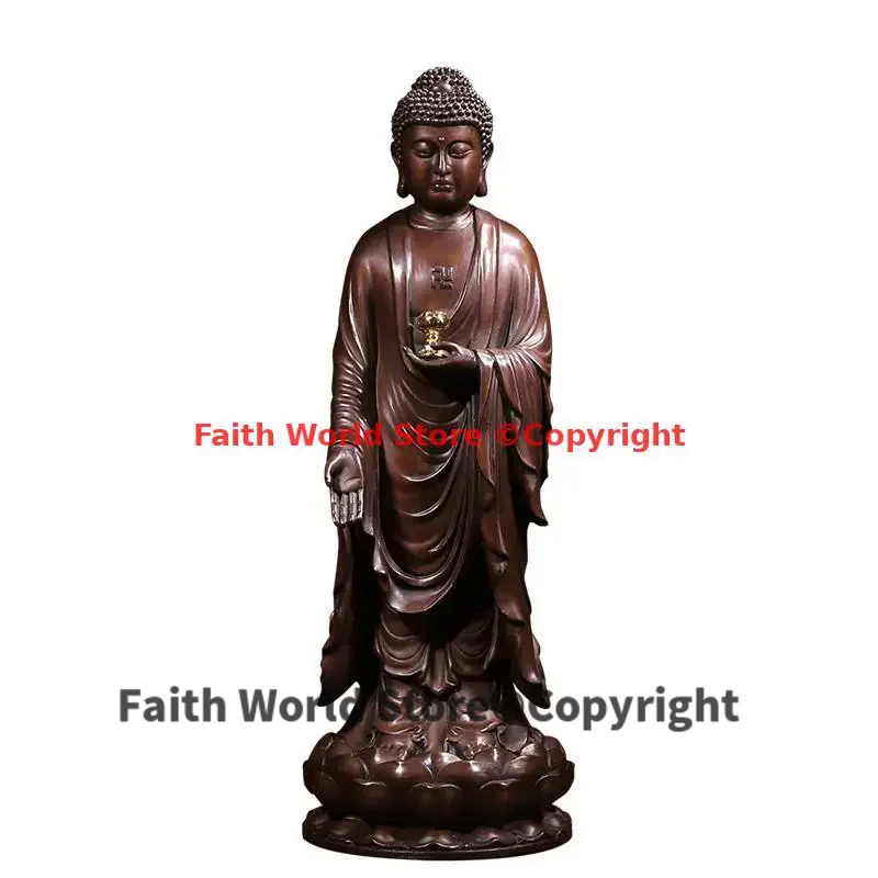 2025  FANG SAN SHENG FO 3P buddha 2025 HOME protection brass Sakyamuni Bodhisattva PU SA buddha statue Safety Healthy luck bless