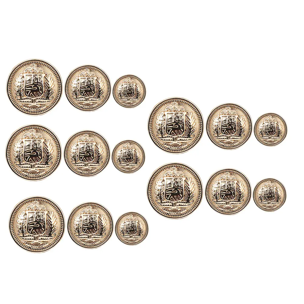 

30pcs Metal Buttons 15 20 25 MM Shield Zinc Alloy Coat Sewing Clothes Decorative Embellishments Uniforms DIY Fashion
