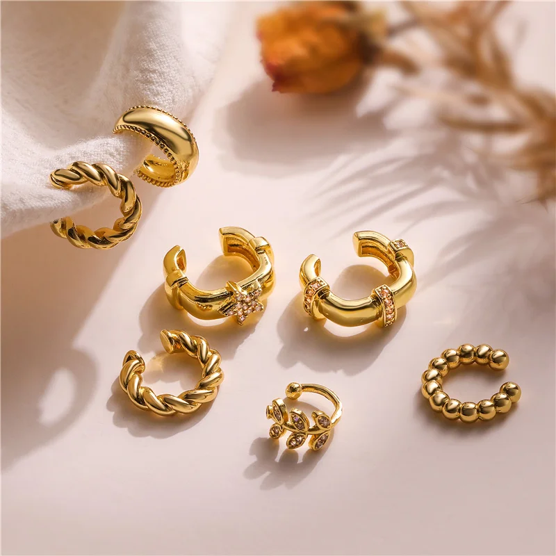 HECHENG,Fashion Ear Cuffs Without Piercing Ear Clip Earrings Non-Piercing Fake Cartilage Earrings For Women Jewelry