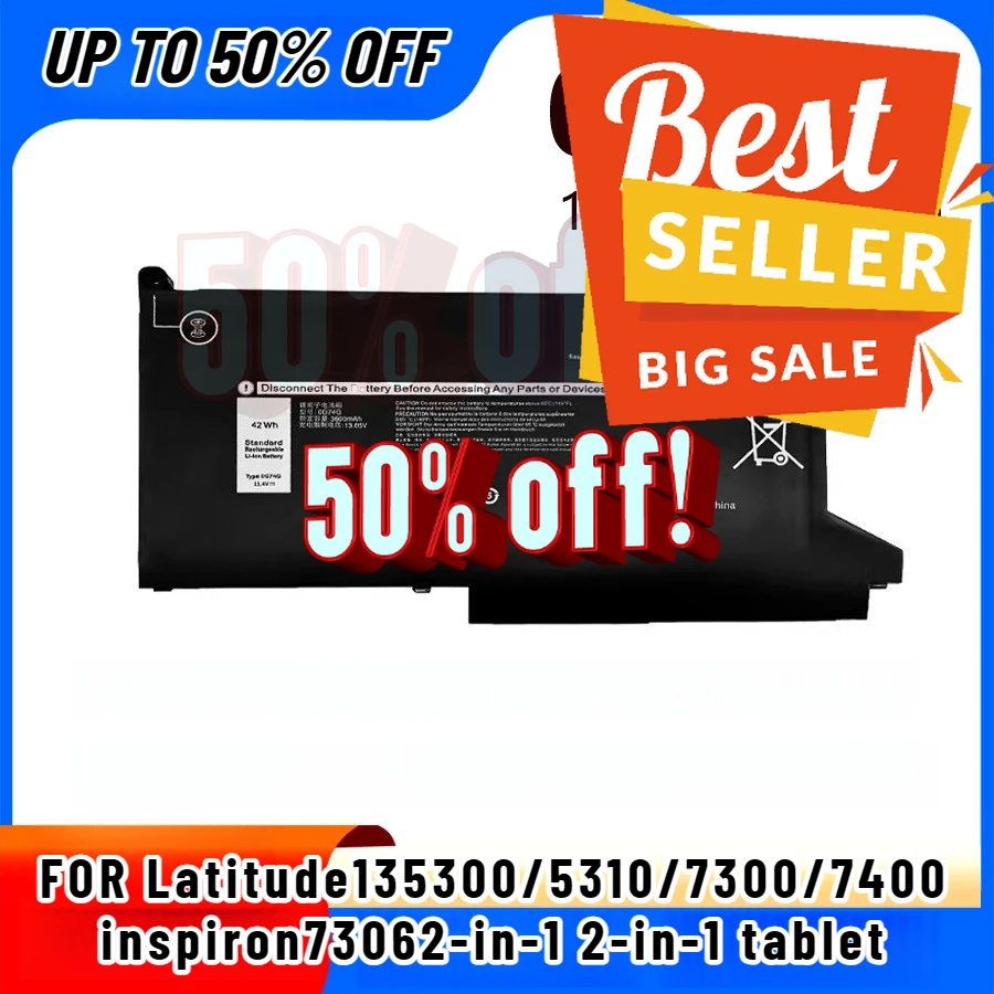 

11,4 В 42 Втч 0G74G Аккумулятор для ноутбука DELL Latitude 5300 5310 7300 7400 серии 02PFPW 2PFPW 3KF82 8JYHH OG74G