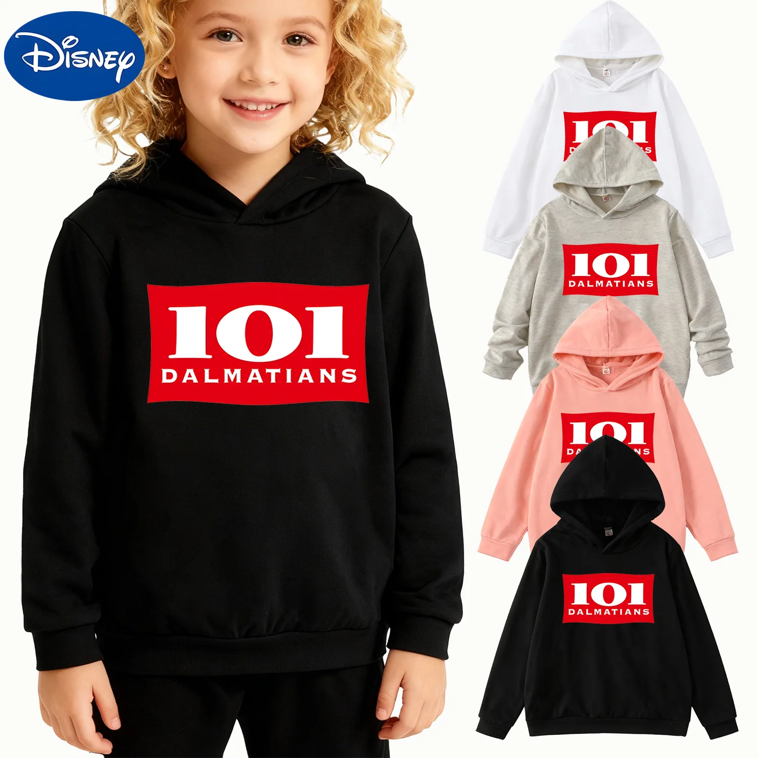 

Детская толстовка с логотипом далматинцев Disney 101, черный повседневный пуловер