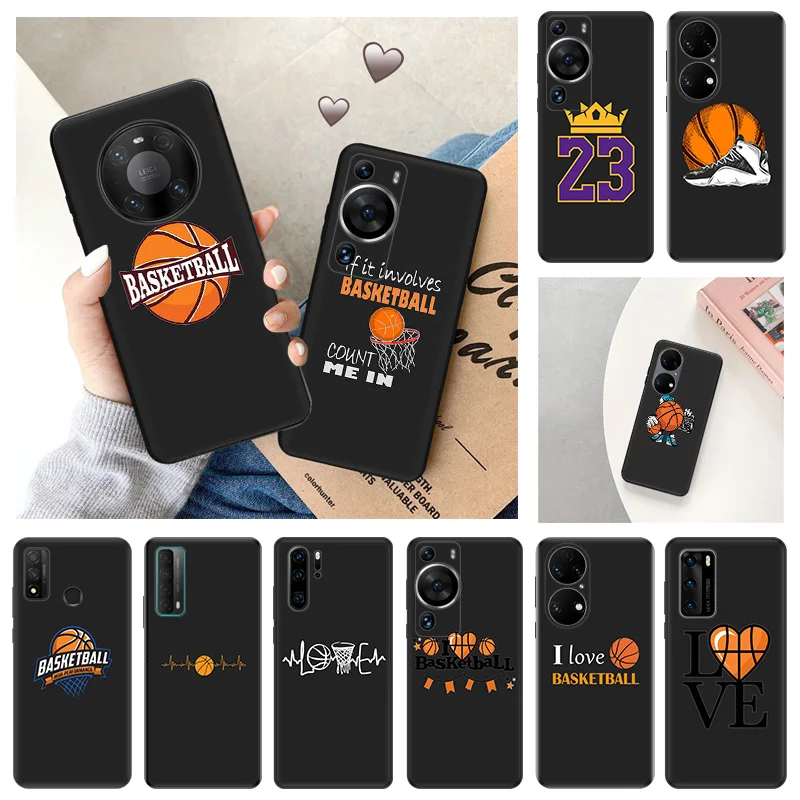 Ultra Thin Soft Case For Huawei P40 P30 Lite P20 Pro P Smart Moto G200 G30 G31 One Fusion Love Basketball Black Color Back Cover