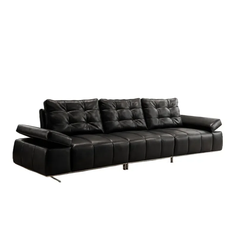 Italian Minimalist Floating Island Suspended Electric Sofa Bed Multi Functional Leather Couch Adjustable Retractable for