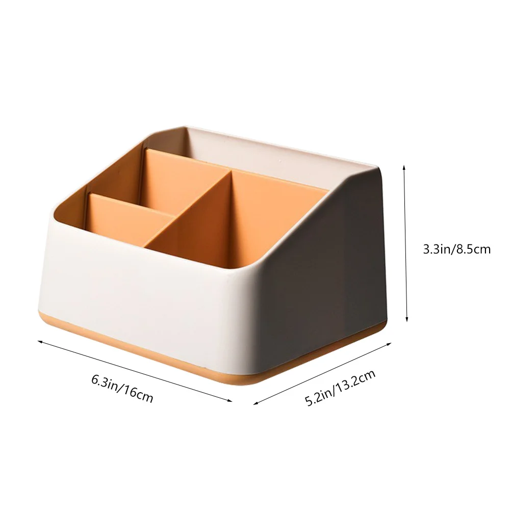 Żółty organizer na biurko, wielofunkcyjny pojemnik na artykuły piśmiennicze, porządkujący środowisko domowe, mały, elegancki design.