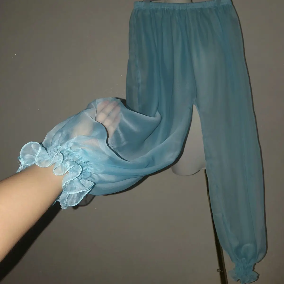 Ultra-Thin Sexy Mesh See Through Pajama Pants Seamless Unisex Erotic Home Lantern Trousers