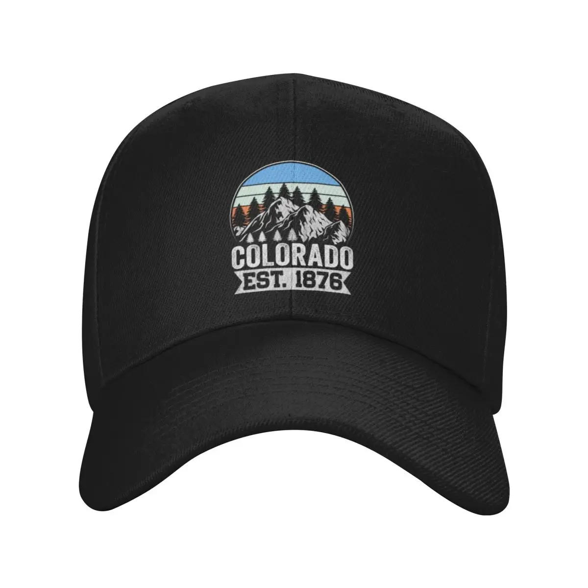 Fashion Colorado EST 1876 Vintage Hiking Mountain T-shirt baseball cap Collegiate Style Cap Men