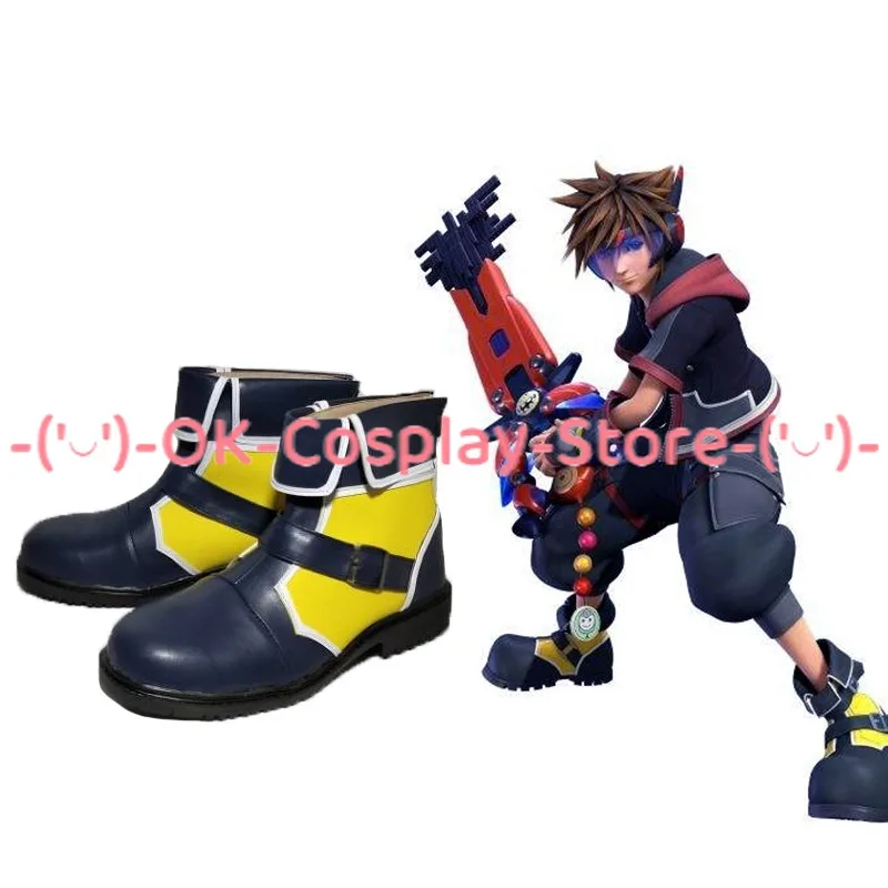 Zapatos de cuero PU para Cosplay de Game KH Sora, botas de Carnaval de Halloween, accesorios de Cosplay de Anime, hechos a medida