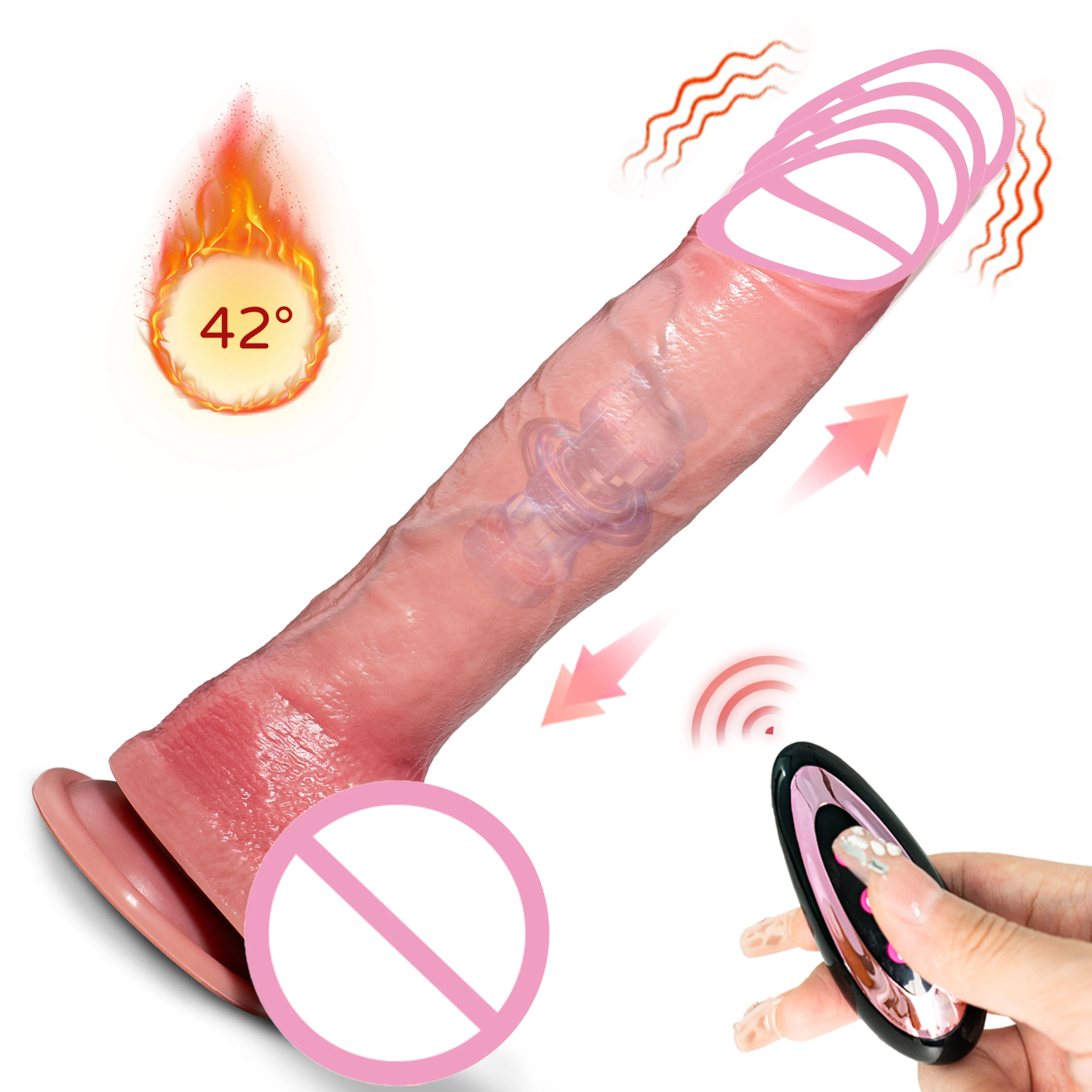 Realistic Remote Control Vibrating Dildo Telescopic Heating Big Penis for Female G-spot Vagina Massager Sex Toys for Women Adult