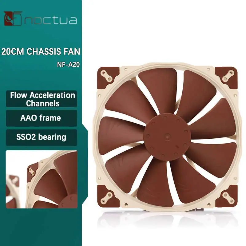 

Noctua NF-A20 200mm 5V/5V PWM/FLX/PWM Chassis Fan 20CM Cooling Fan High-Quality Ultra-Quiet Fan