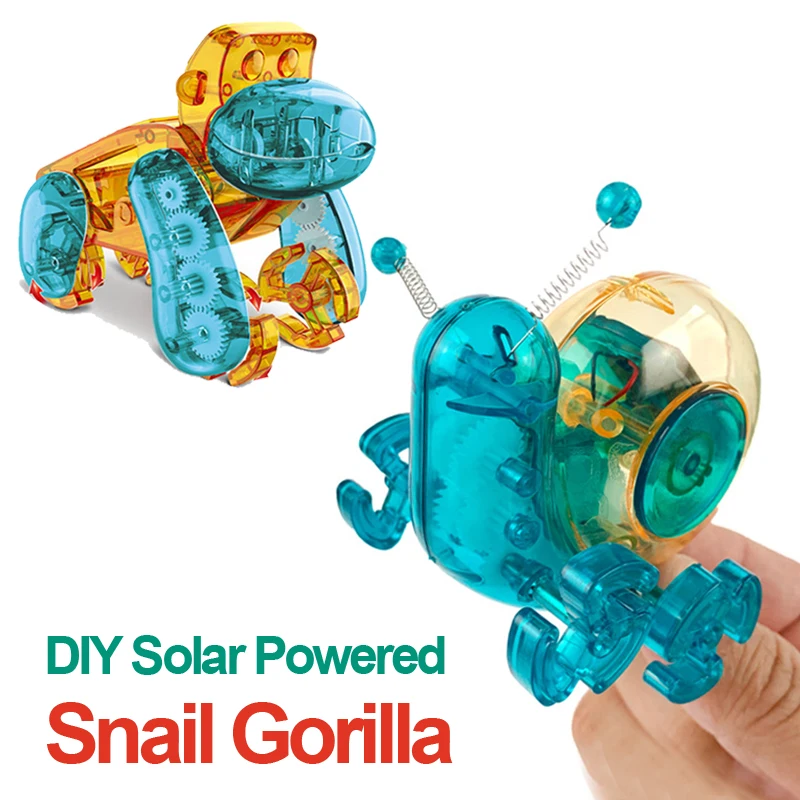 

Novelty Funny DIY Solar Powered Snail Gorilla Assembly Robot Children's Mechanical Science Educational Assembly Toys 1 Pcs YK29