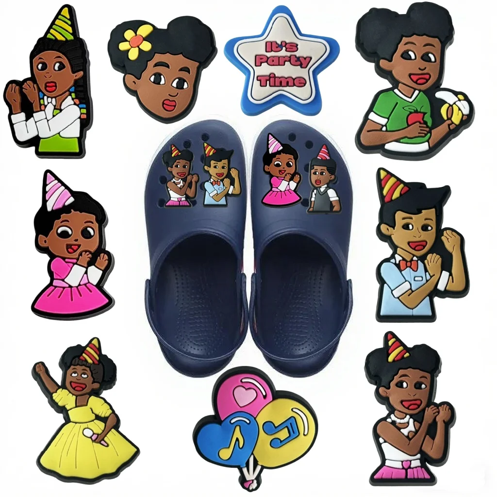 

1-10pcs Gracie's Corner Shoe Buckle Charms Cartoon Funny Character for Clogs DIY Accessories For Kids Xmas Birthday Gifts