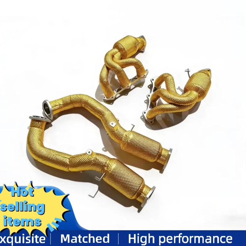 

Exhaust System for Porsche 718 GT4 RS 4.0L Golden Manifold Head Stainless Steel Catback Exhaust Pipes Auto Performance Parts