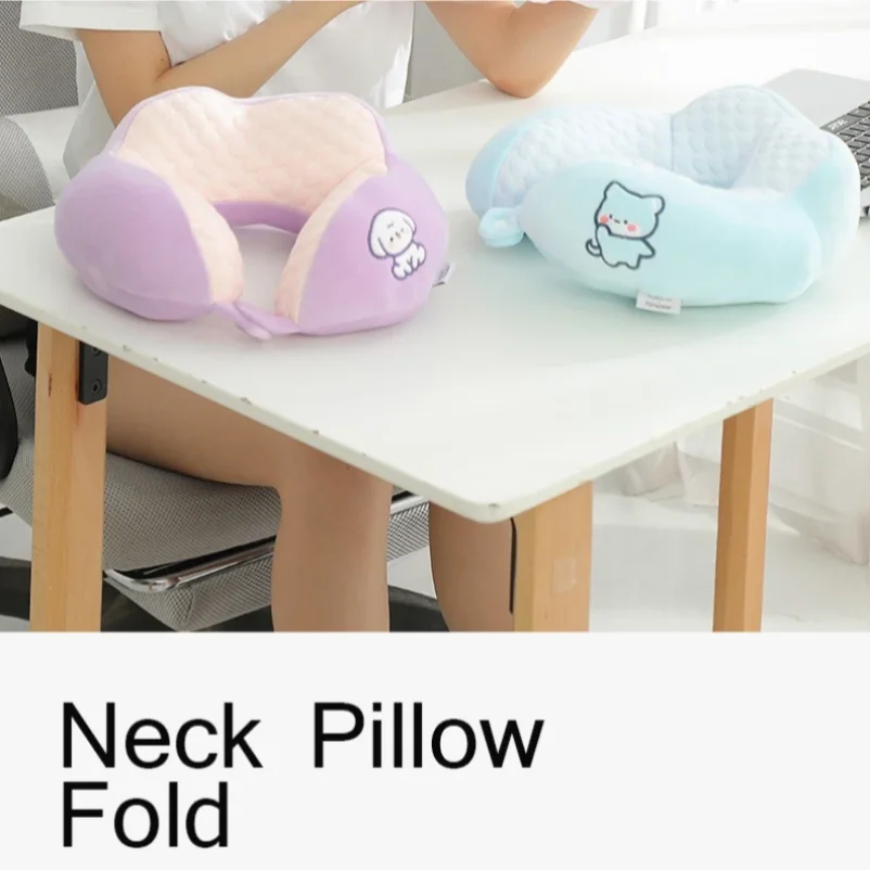 Hump U-shaped Pillow Cartoon Ice Doudou Neck Pillow Travel Portable Neck Pillow Office Nap Pillow Cervical Spine Pillow