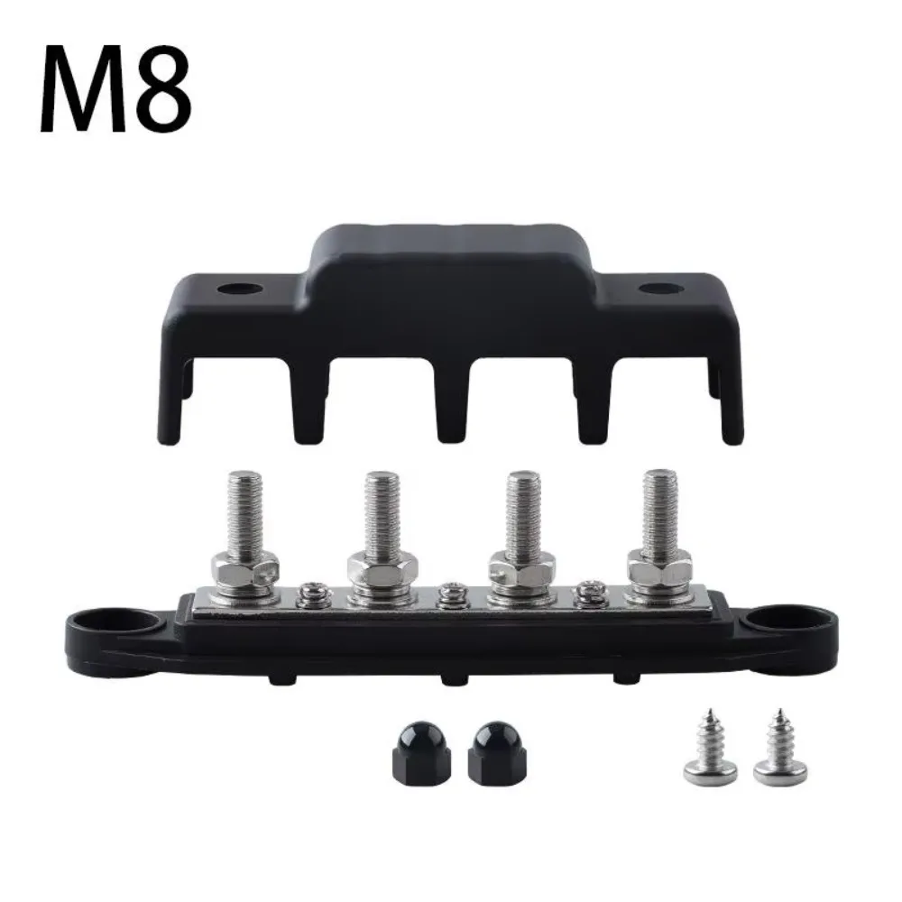 Practical M8 M10 Studs Bus Bar Terminal 250A DC Positive Negative Battery Junction Block High Current Busbar Boat Car RV