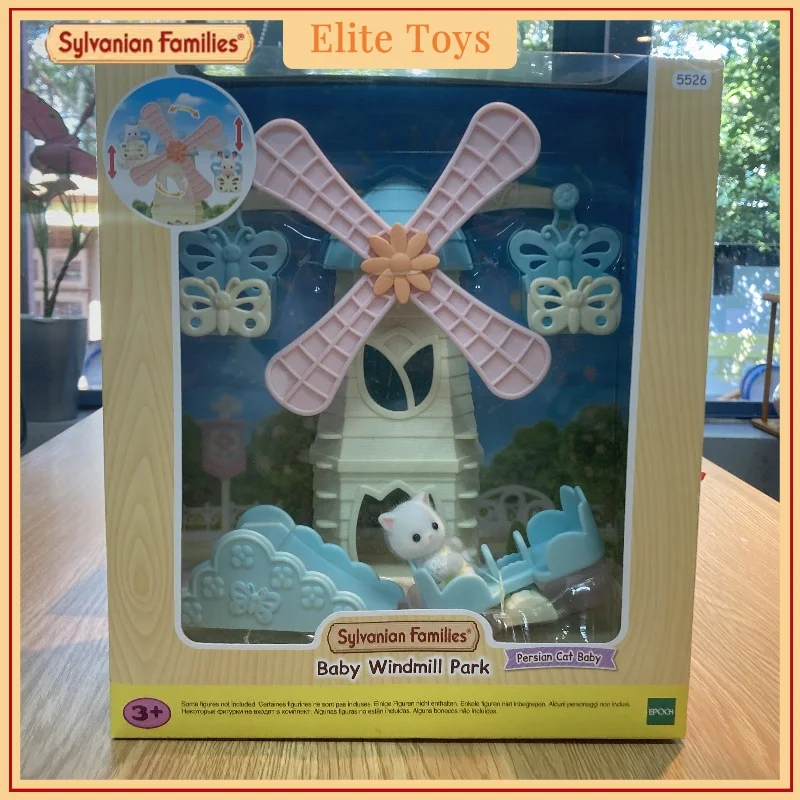 سيلفانيان فاميليز طفل طاحونة بارك ملاهي سطح يتدفقون لينة بولي كلوريد الفينيل ABS المواد البلاستيكية لطيف دمية محاكاة لعبة طفل