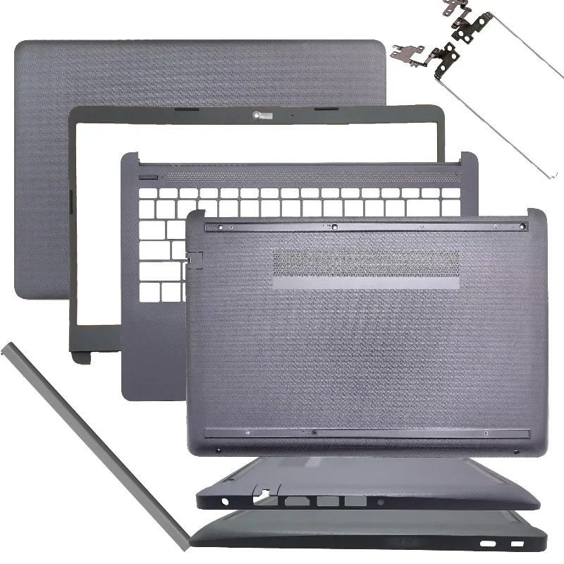 Carcasas de repuesto nuevas para HP 14-DF CF DK 14S-CR CS DK 240 G8 G9, cubierta trasera, bisagras del bisel frontal, carcasa superior, carcasas inferiores, color gris