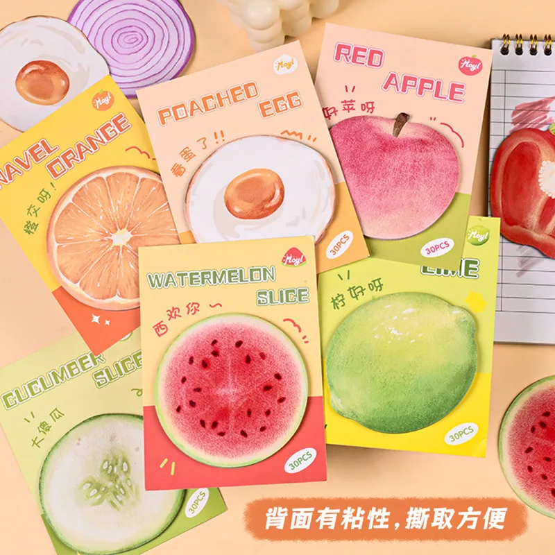1/8 PCS Cute Kawaii Natural Fruits Sticky Note Memo Pad Office Planner Sticker Stationery School Supplies Decoration Adhesive