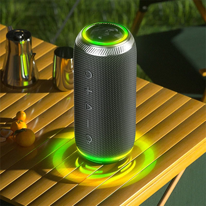 

New outdoor portable Bluetooth speaker, wireless waterproof speaker, seven-color ambient light, high-power deep bass