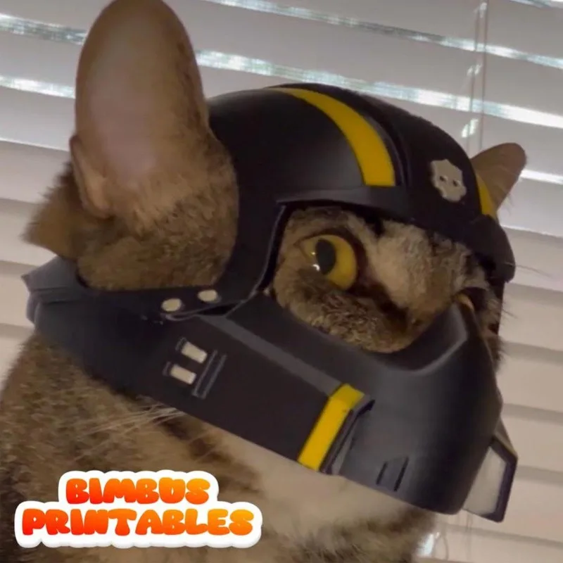1 Uds. Máscara de casco de gato PLA impresa en 3D para Cosplay divertido juego de rol correa de sombrero regalo único para mascotas