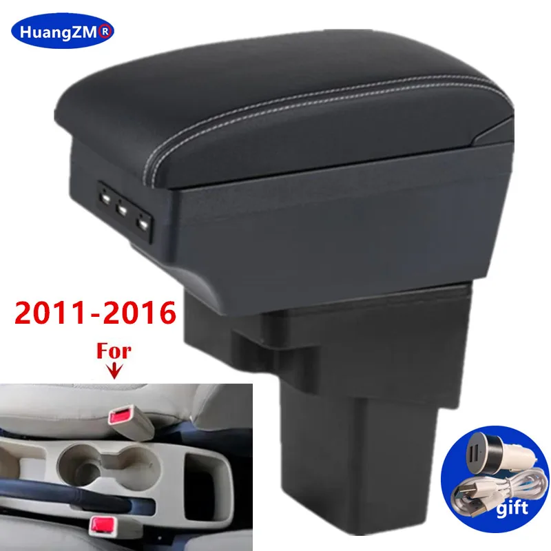 For Hyundai SOLARIS Armrest Box For Hyundai Accent RB Solaris Verna Car Armrest Storage Box 2011-2016 Retrofit Car Accessories