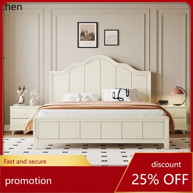 ZML Solid Wood Bed Simple Master Bedroom Double Bed Modern Storage Bed for Home Use