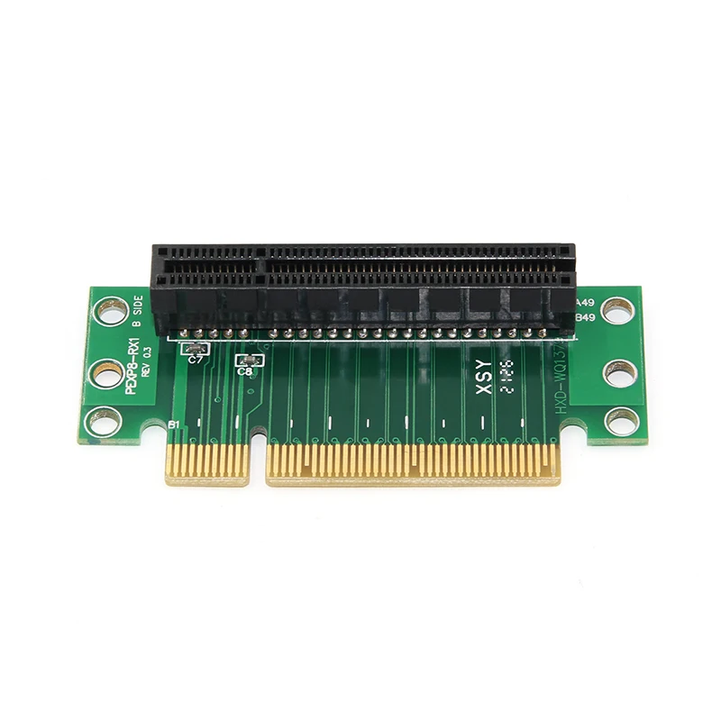 PCIe 8x Adapter Riser Card Converter 90 Degree PCI Express PCI-E X8 Expansion Board For 1U 2U Server Desktop