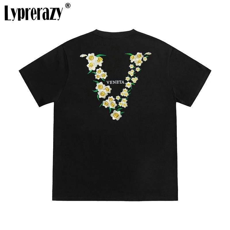 

Lyprerazy Chinese Style Embroidery Print Short-sleeved T-shirt Summer Loose Cotton Men Tops Tees