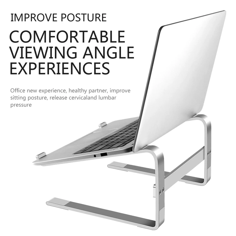 

Aluminum Alloy Laptop Bracket Desktop Height Increasing Heat Sink Lifting for MacBook Universal Base Removable Laptop Stand