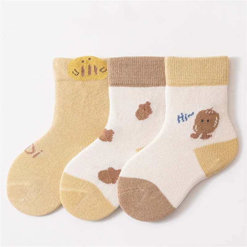 

3Pairs/set Newborn Socks For Girls Boys Spring Autumn Cotton Children's Socks Casual Print Toddler Baby Boys Girls Sock 0-3Years