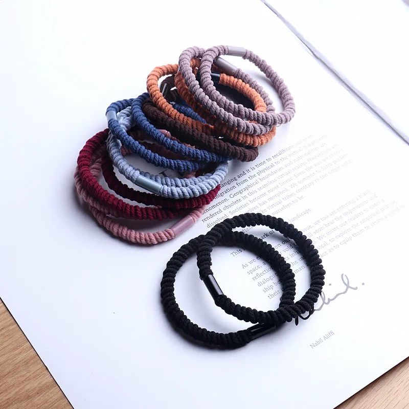 2pcs/lot Korean version hair decoration pile hair ring Nordic color hair rope tie hair band